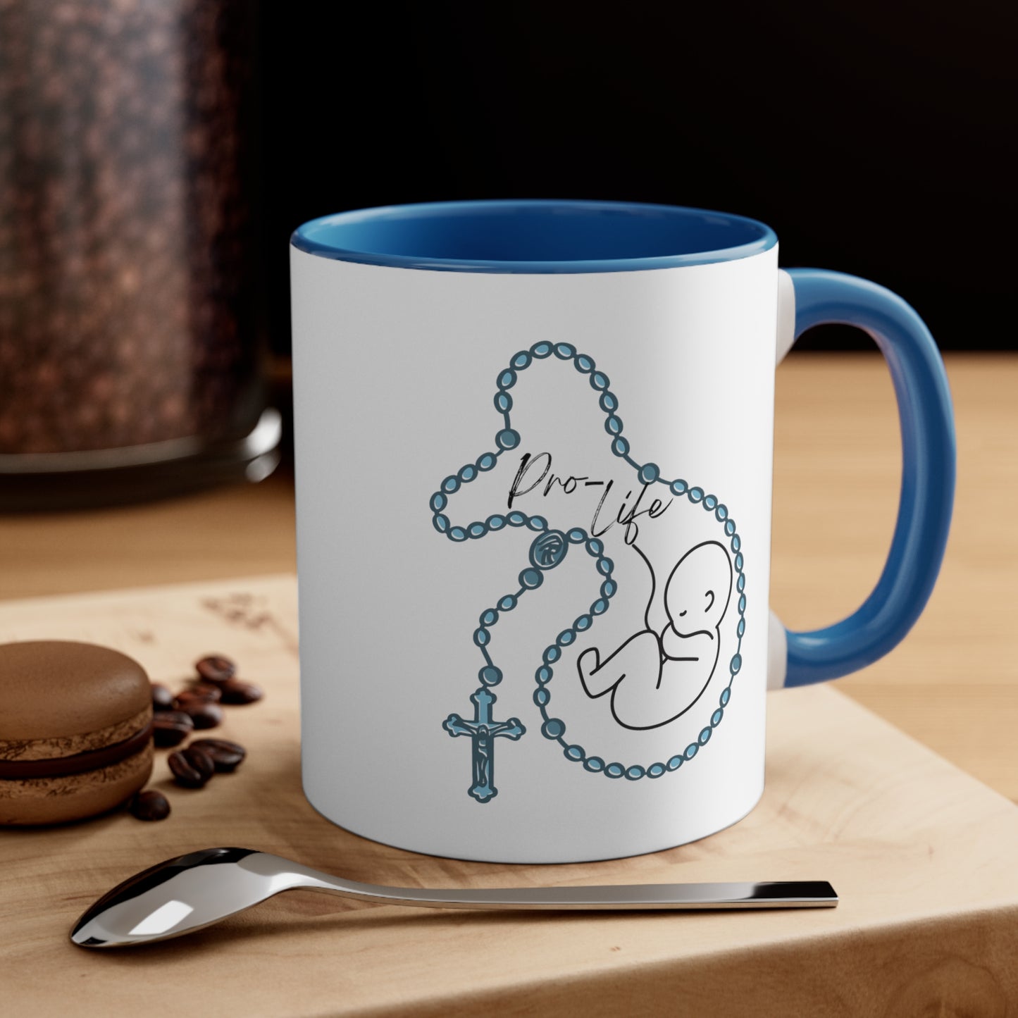 Pro-Life Baby in rosary, Mug