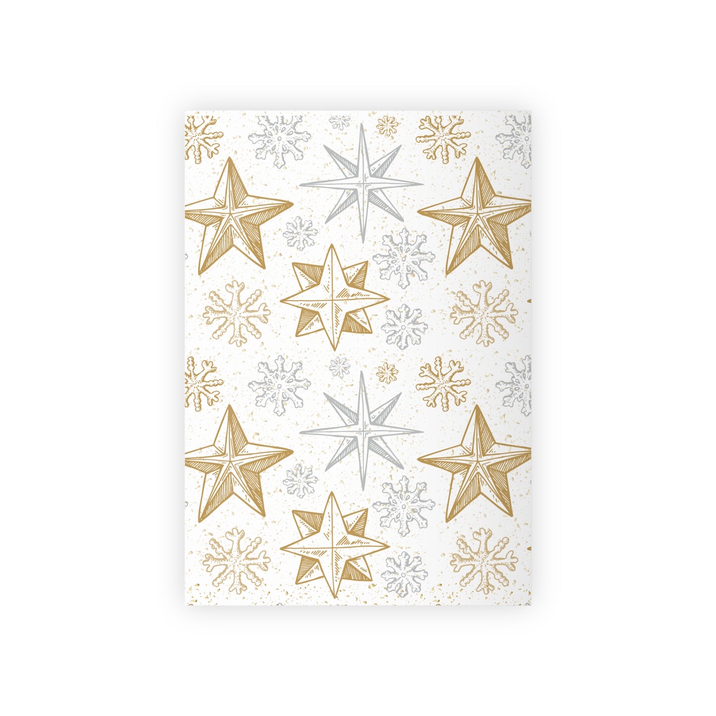 Gift Wrapping Paper Rolls Gold and Silver Stars, 1pc