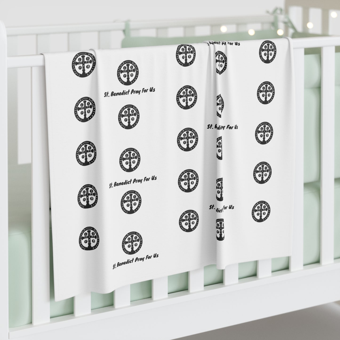 St. Benedict Medal Baby Swaddle Blanket