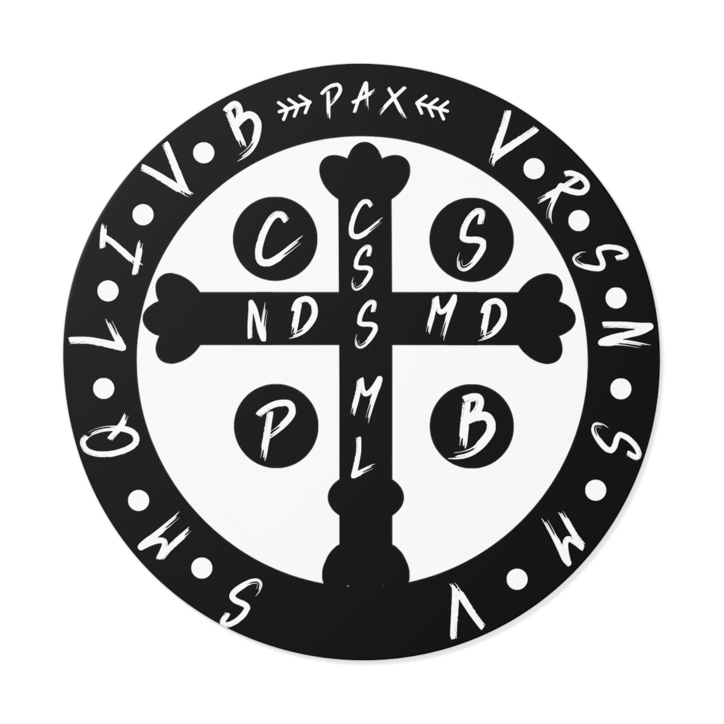 St. Benedict Medal, Round Vinyl Stickers