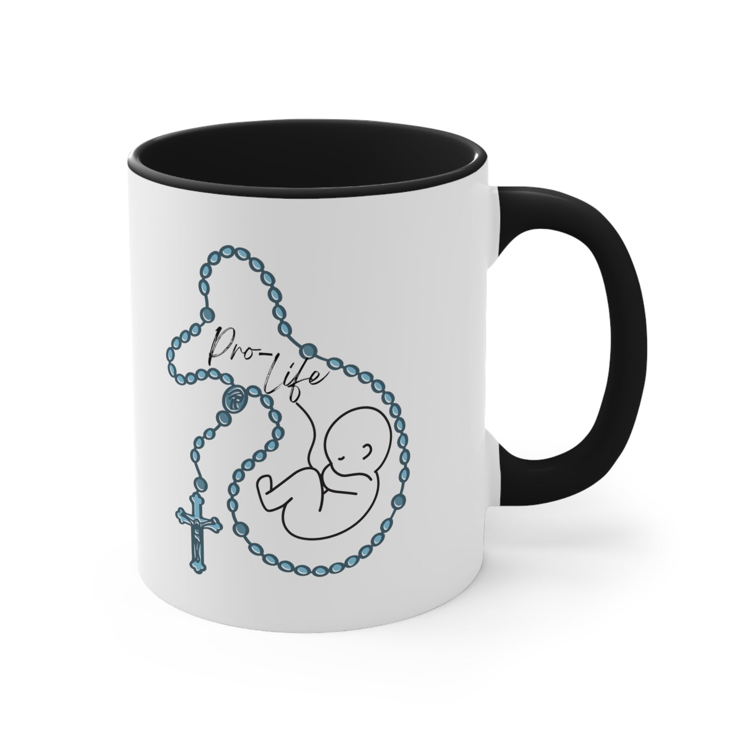 Pro-Life Baby in rosary, Mug