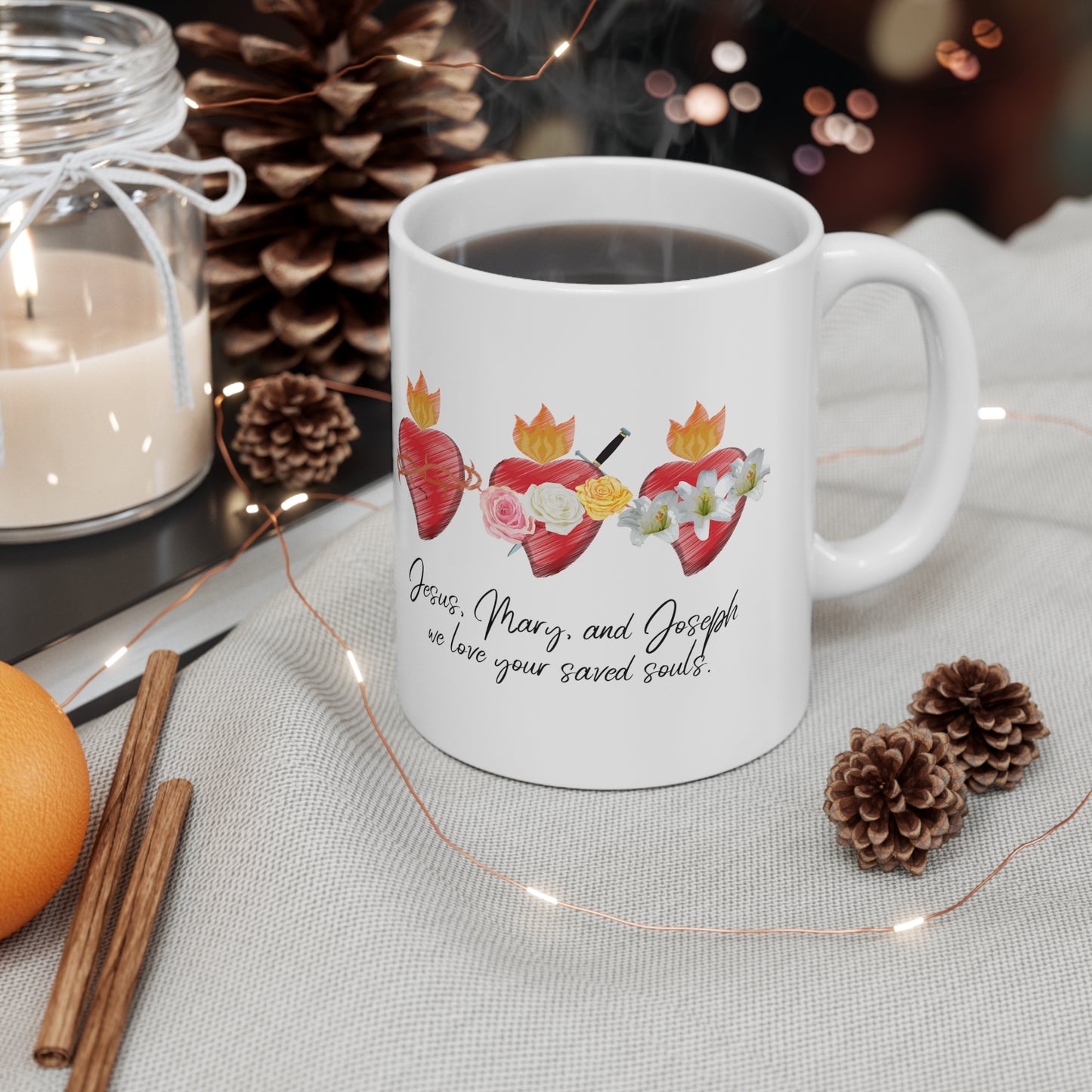 Holy Family hearts Mug