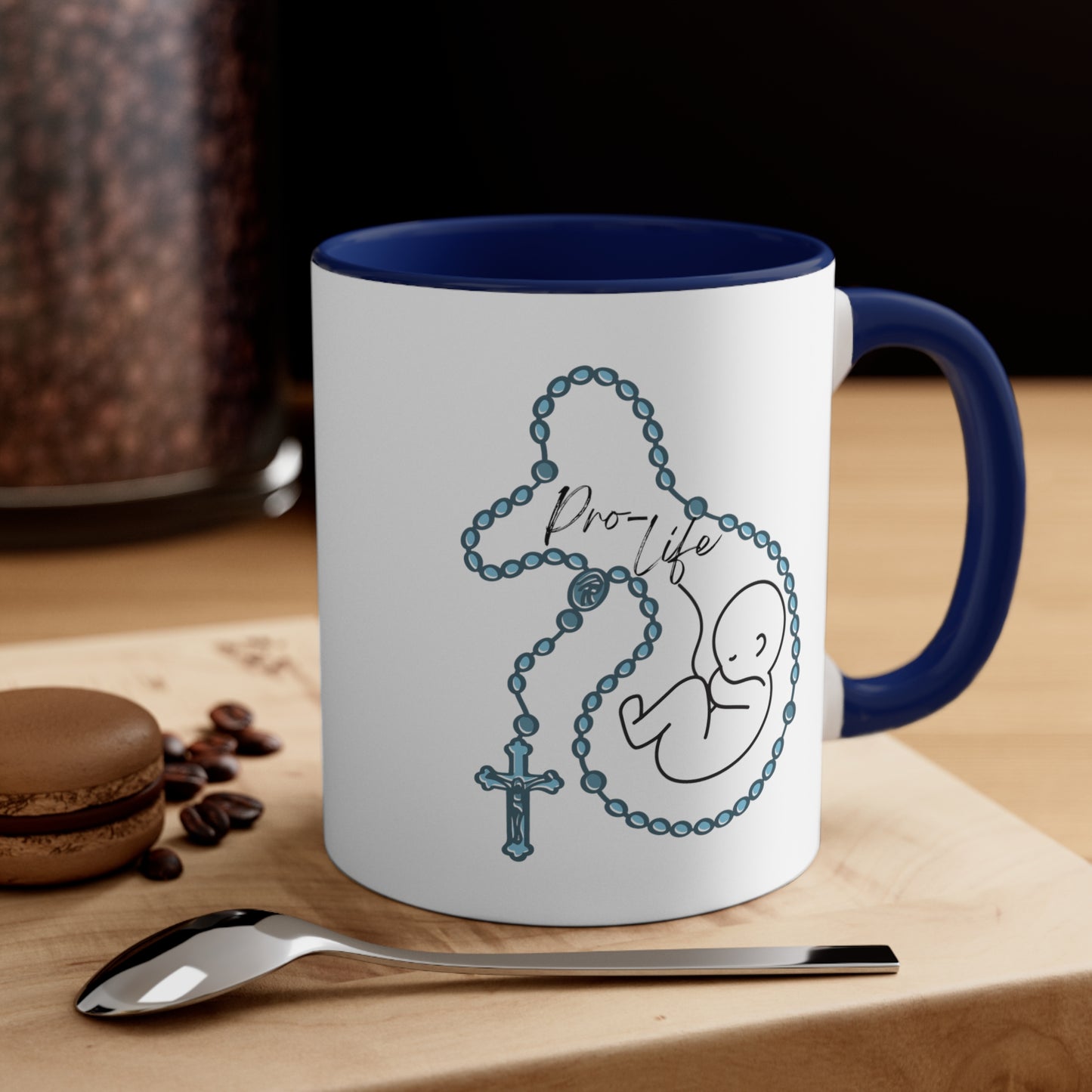 Pro-Life Baby in rosary, Mug