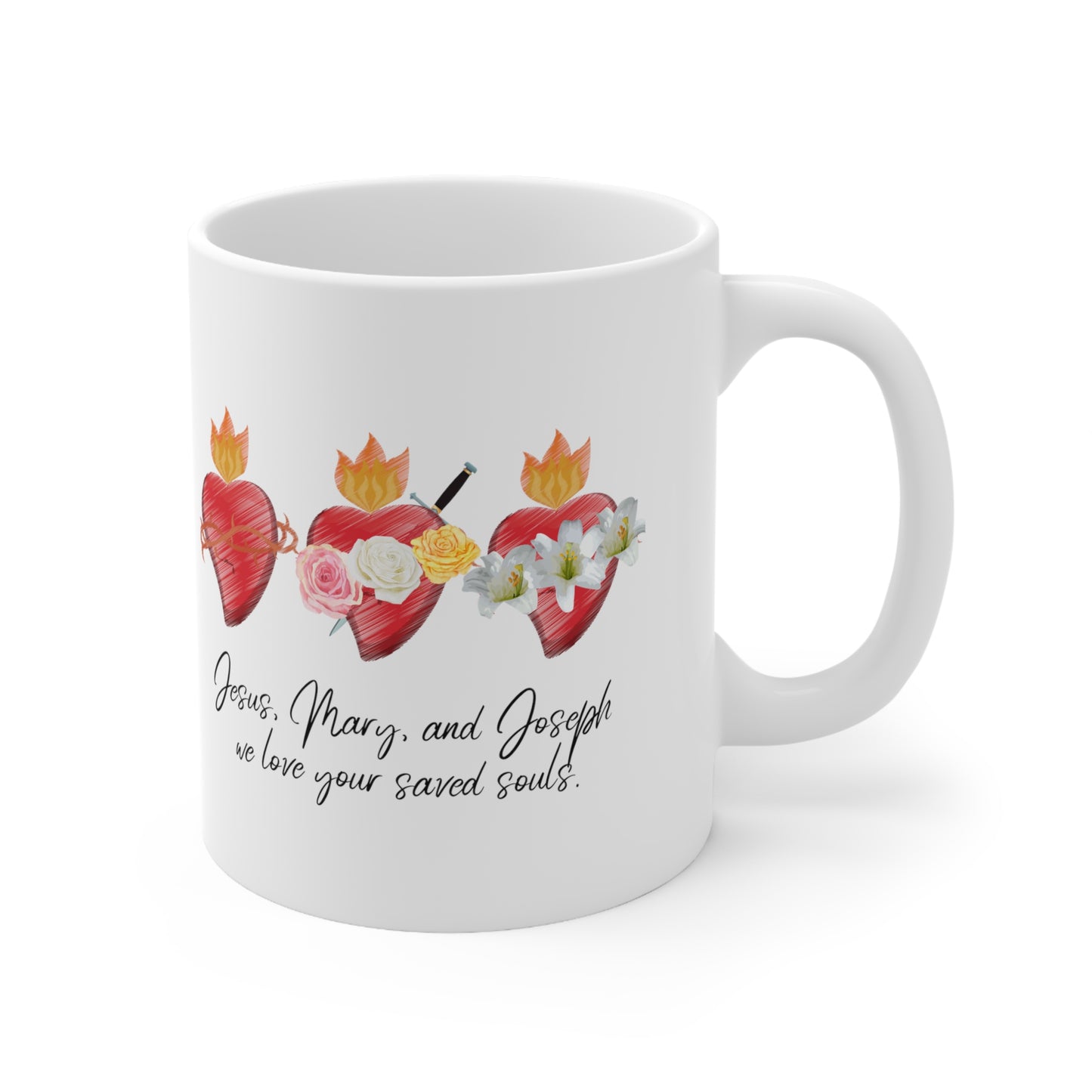 Holy Family hearts Mug