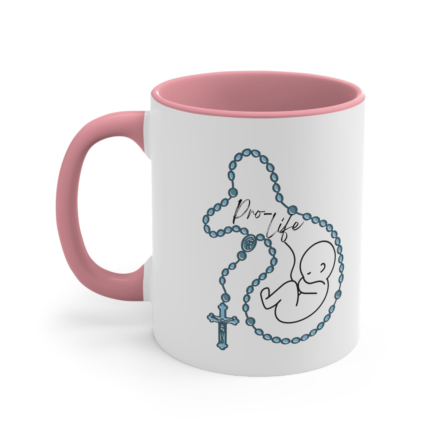 Pro-Life Baby in rosary, Mug