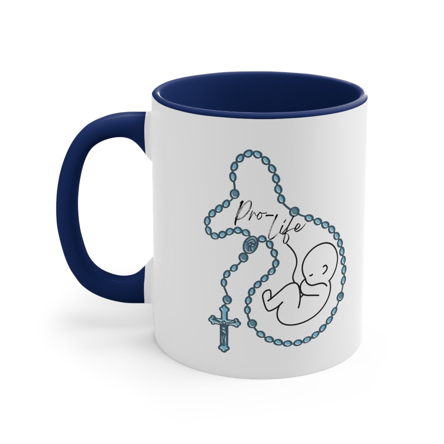 Pro-Life Baby in rosary, Mug