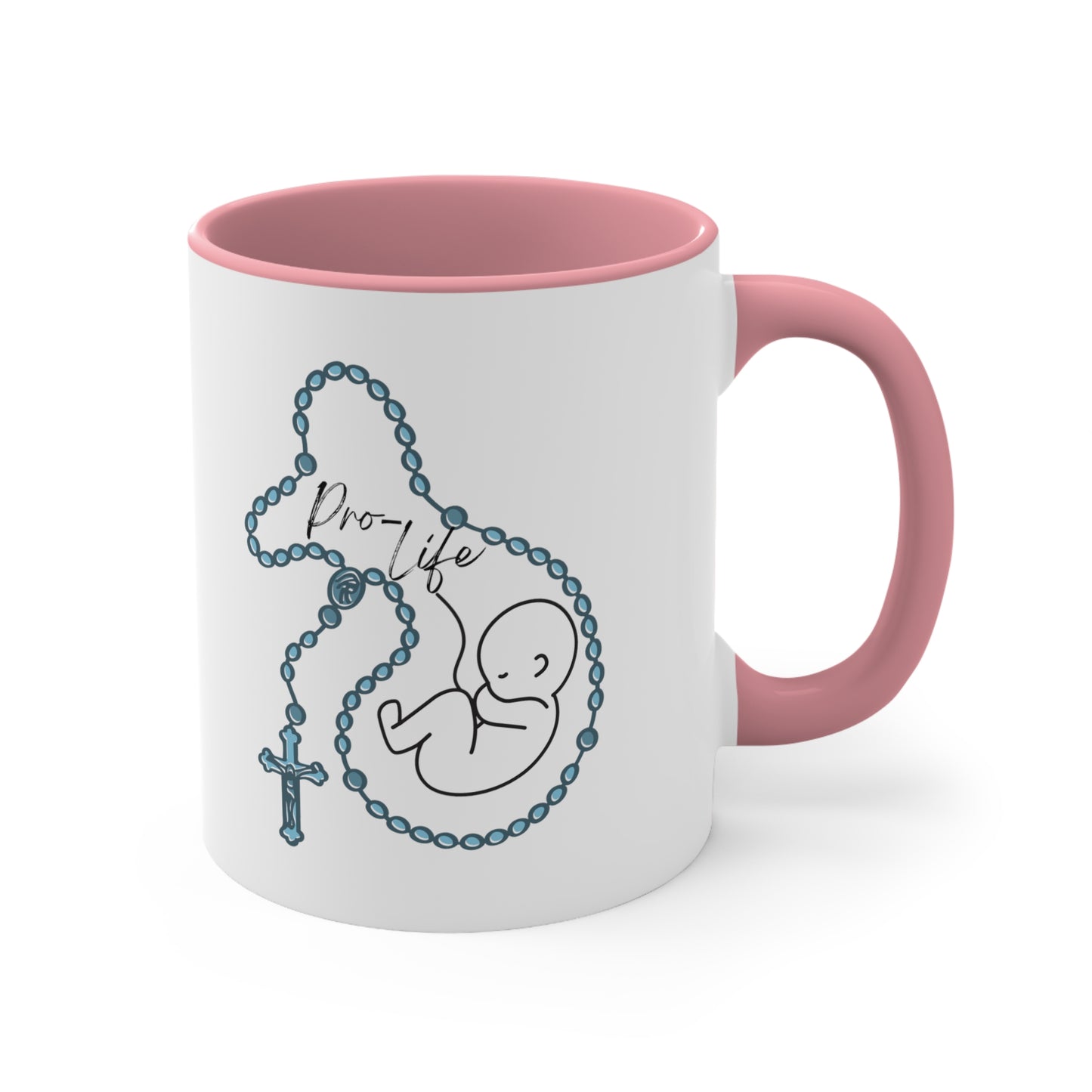 Pro-Life Baby in rosary, Mug