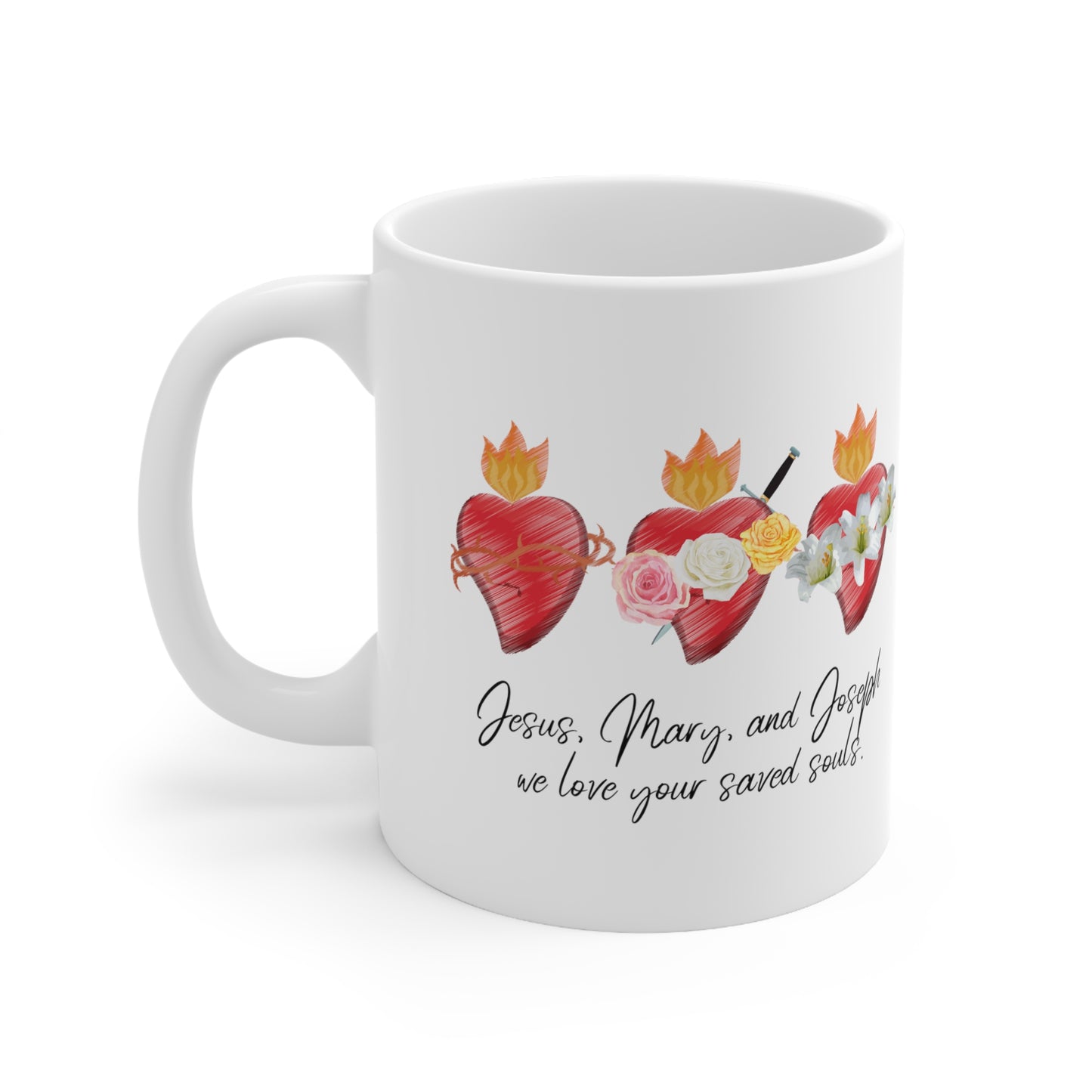 Holy Family hearts Mug