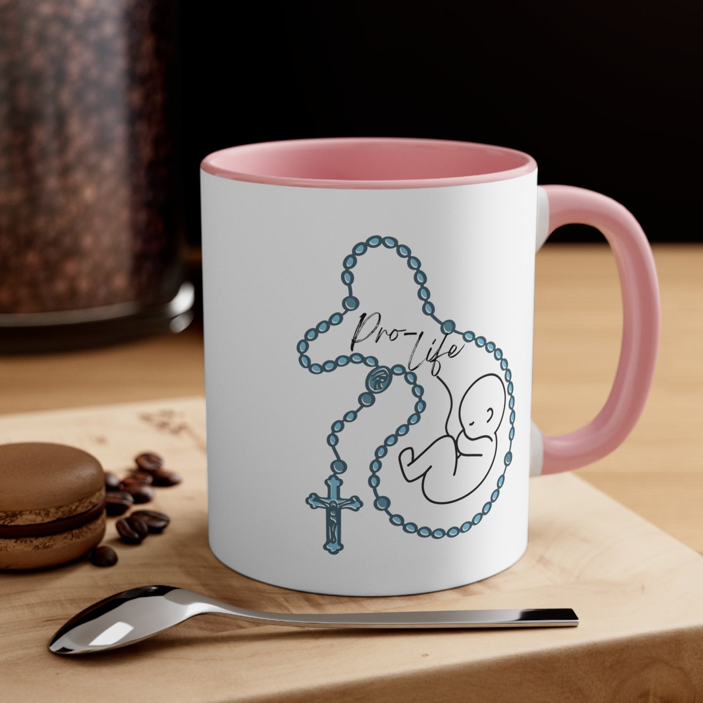 Pro-Life Baby in rosary, Mug