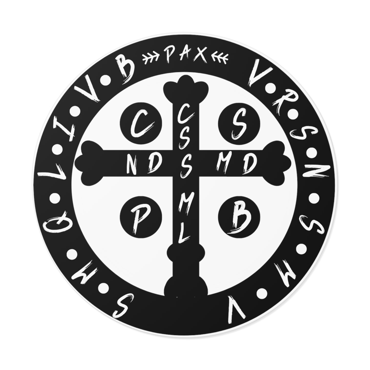 St. Benedict Medal, Round Vinyl Stickers