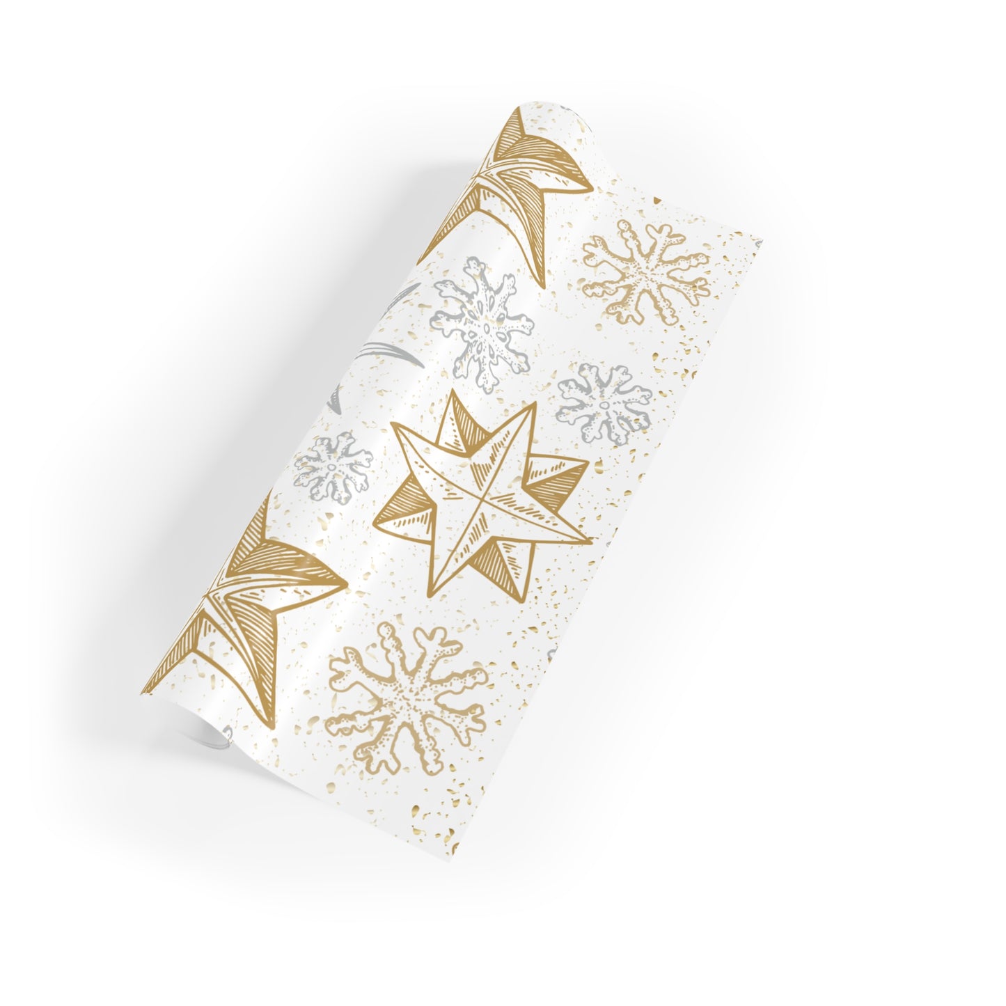 Gift Wrapping Paper Rolls Gold and Silver Stars, 1pc