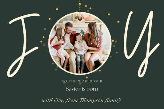 Personalized Joy Christmas Card – Editable Digital Template