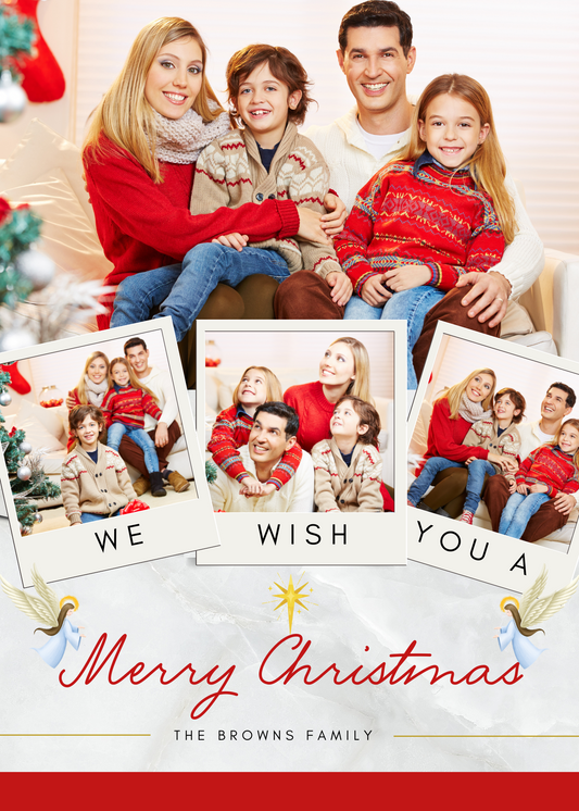 Personalized Family Photo Collage Christmas Card – Editable Digital Template