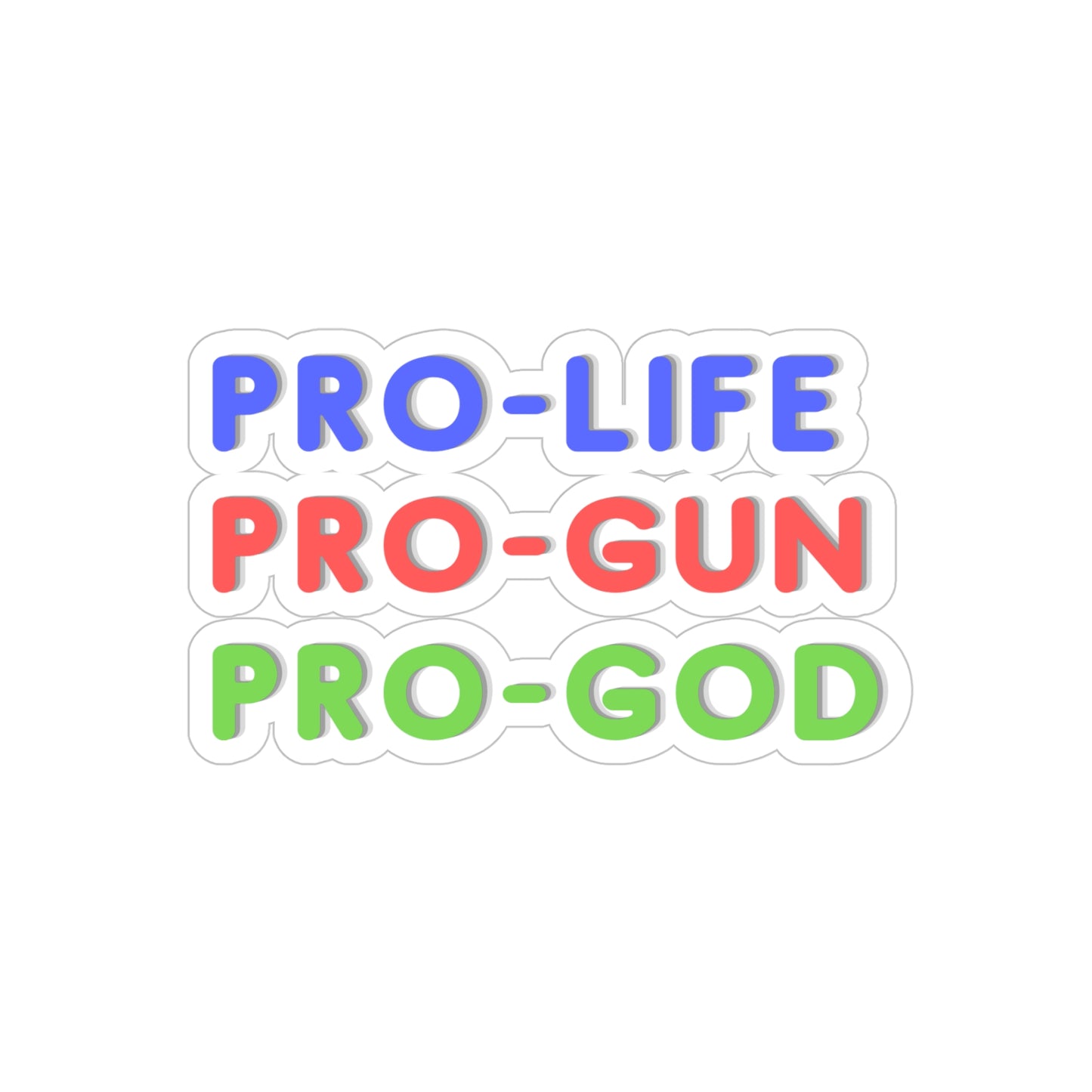 Pro-Life Pro-Gun Pro-God, sticker