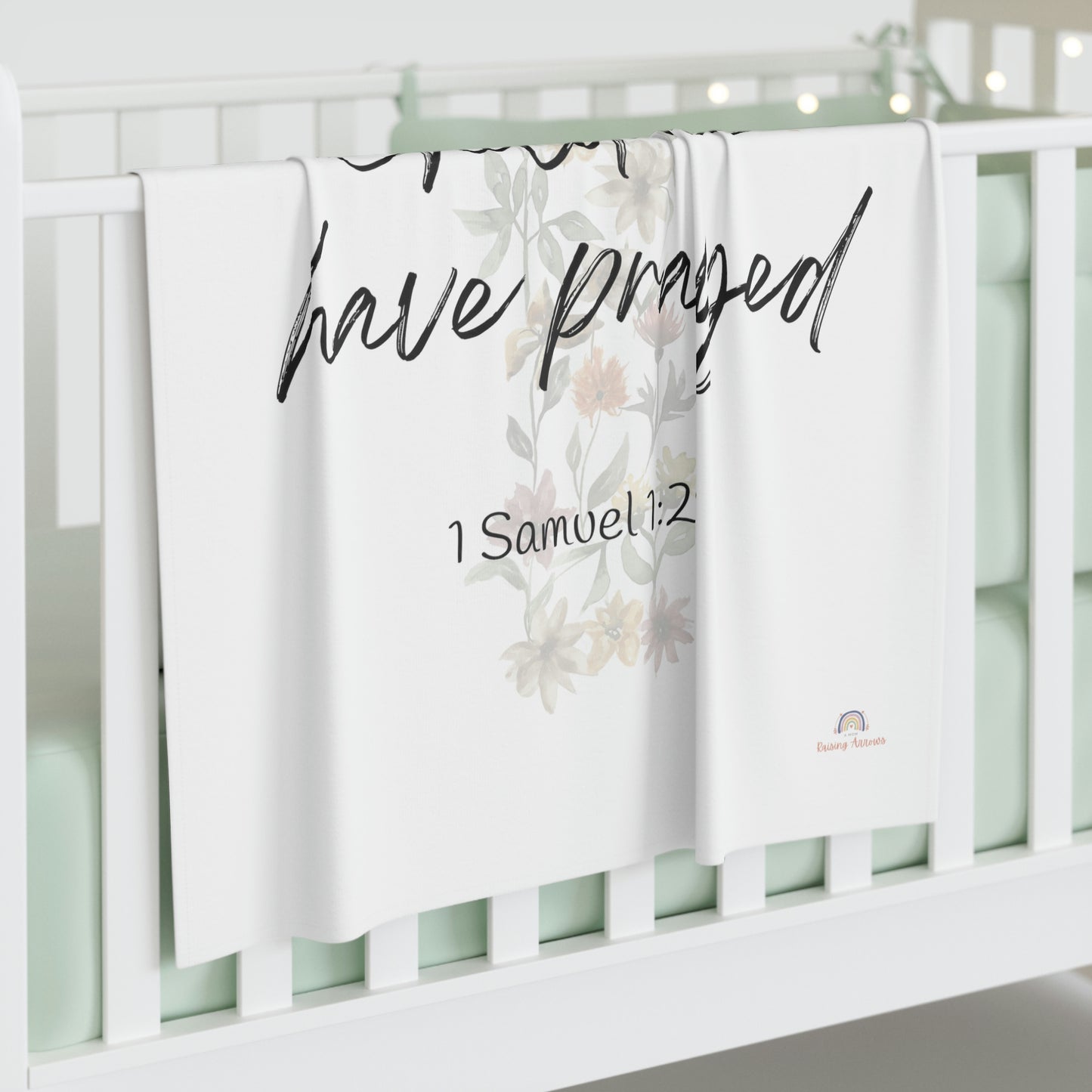 For this child we have prayed, Baby Swaddle Blanket, religious baby blanket, religious swaddle