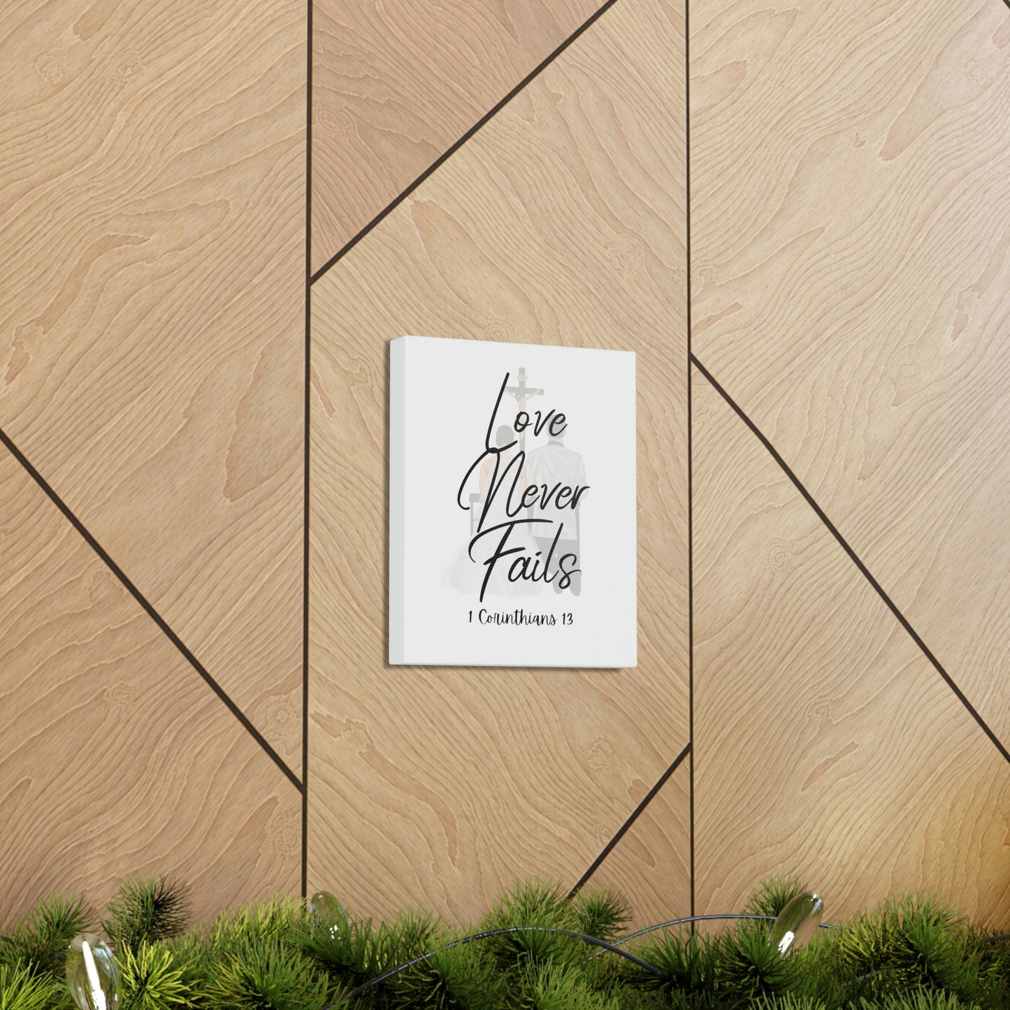 Love never fails wedding wall art