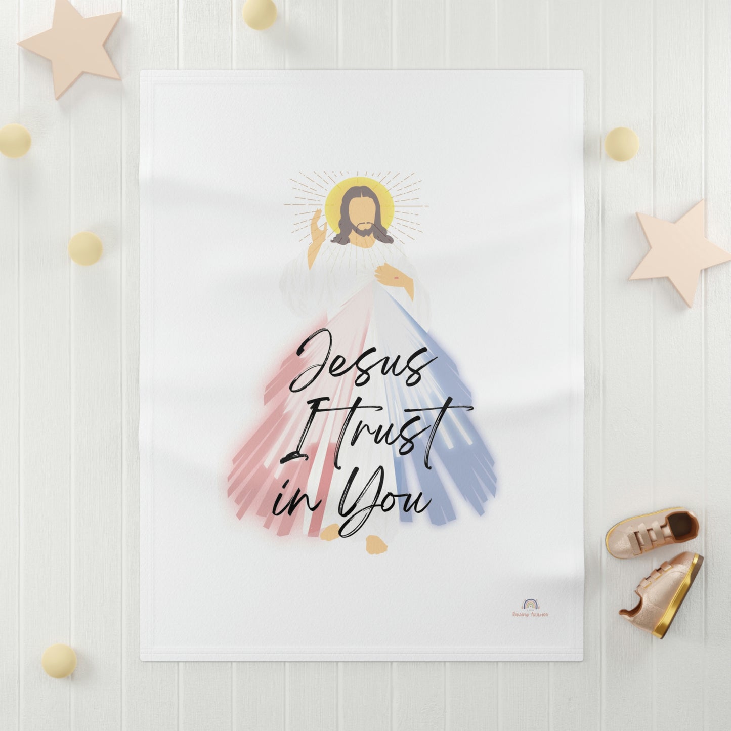 Jesus I trust in you, baby blanket, religious gift, baby gift, religious, Divine Mercy