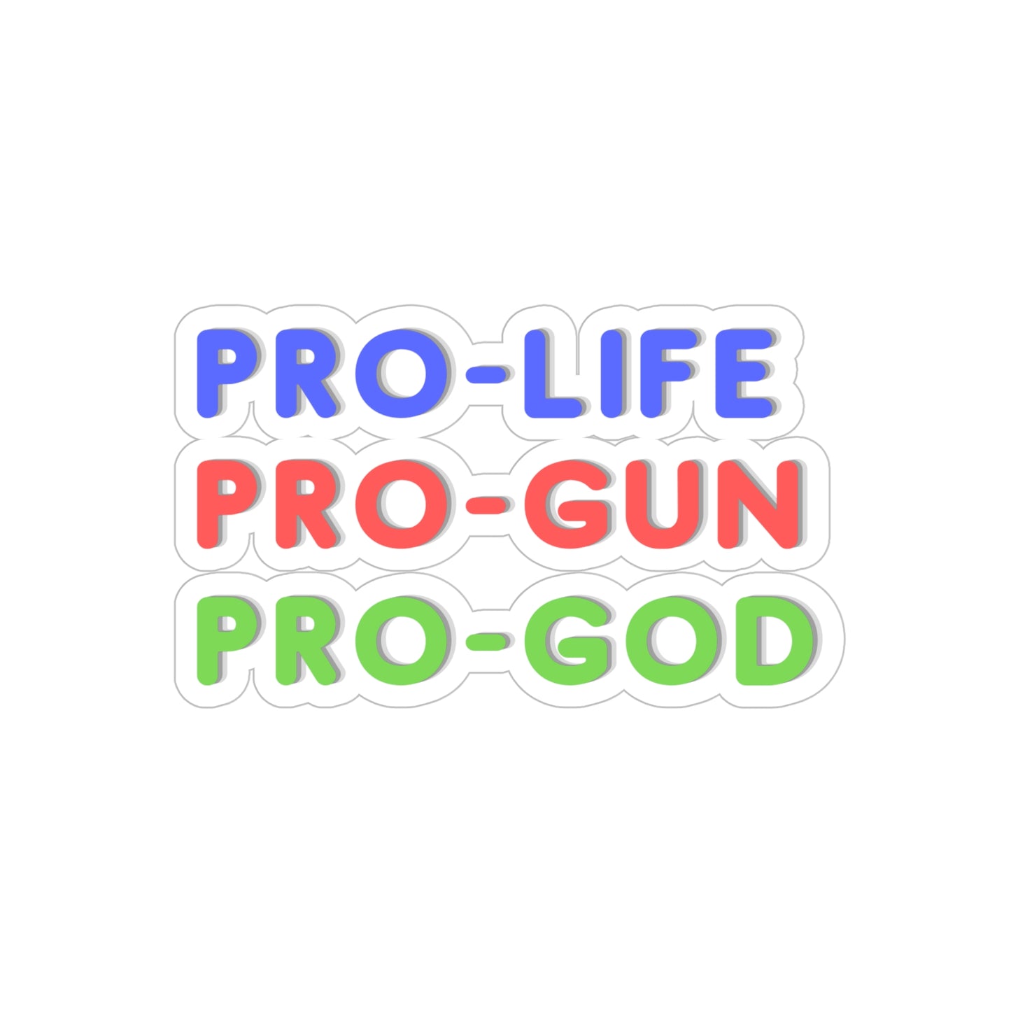 Pro-Life Pro-Gun Pro-God, sticker