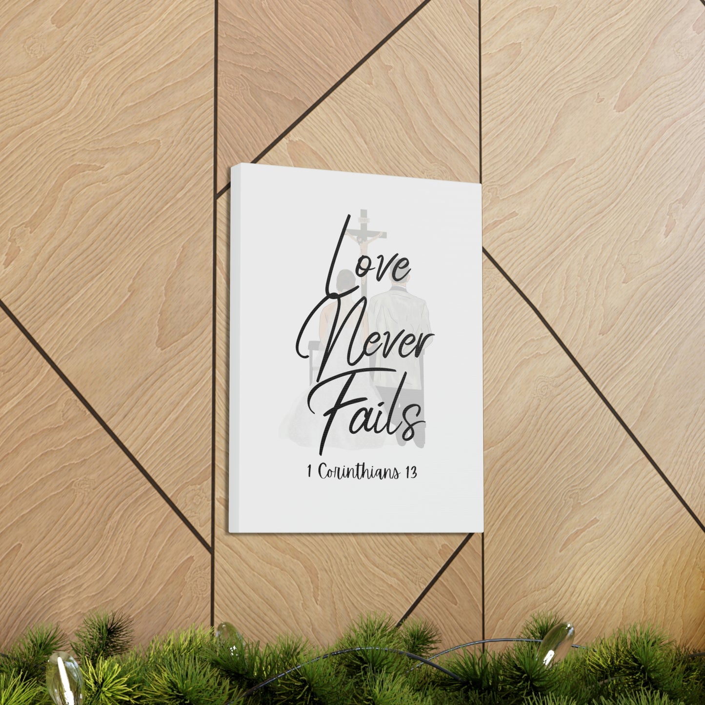 Love never fails wedding wall art