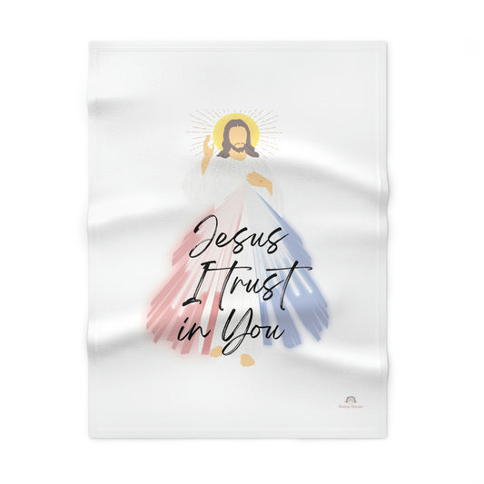 Jesus I trust in you, baby blanket, religious gift, baby gift, religious, Divine Mercy