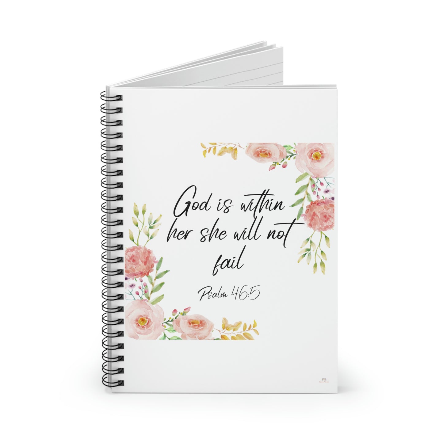 God is within her she will not fail -Spiral Notebook - Ruled Line