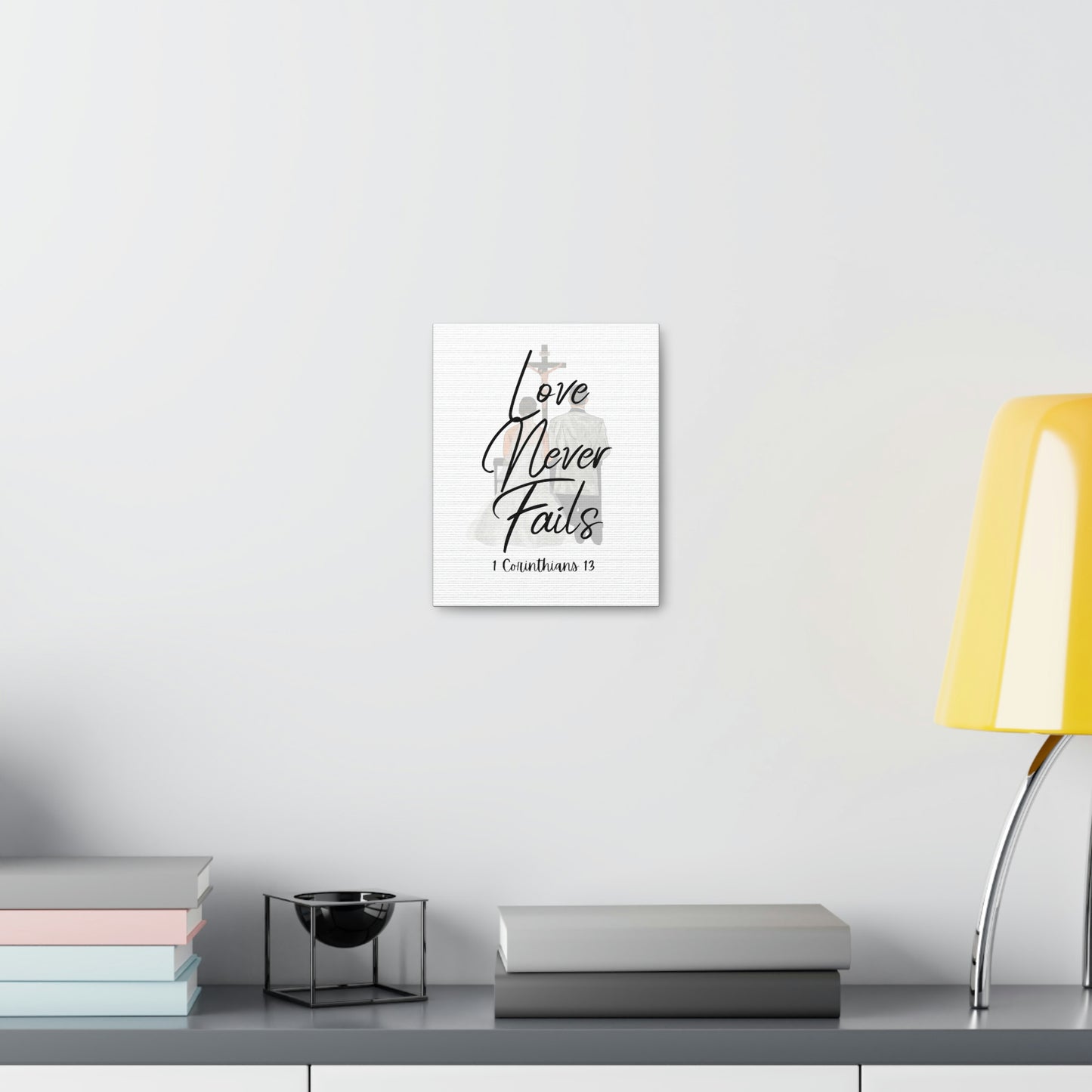 Love never fails wedding wall art