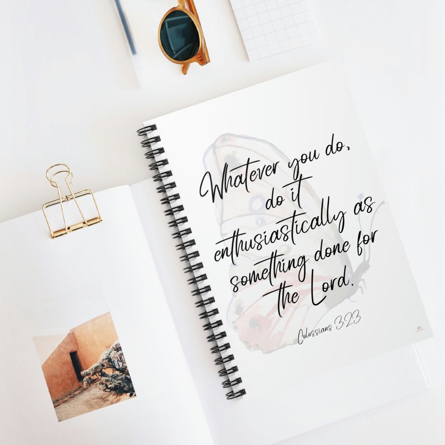 Whatever you do do it enthusiastically for the lord, spiral notebook