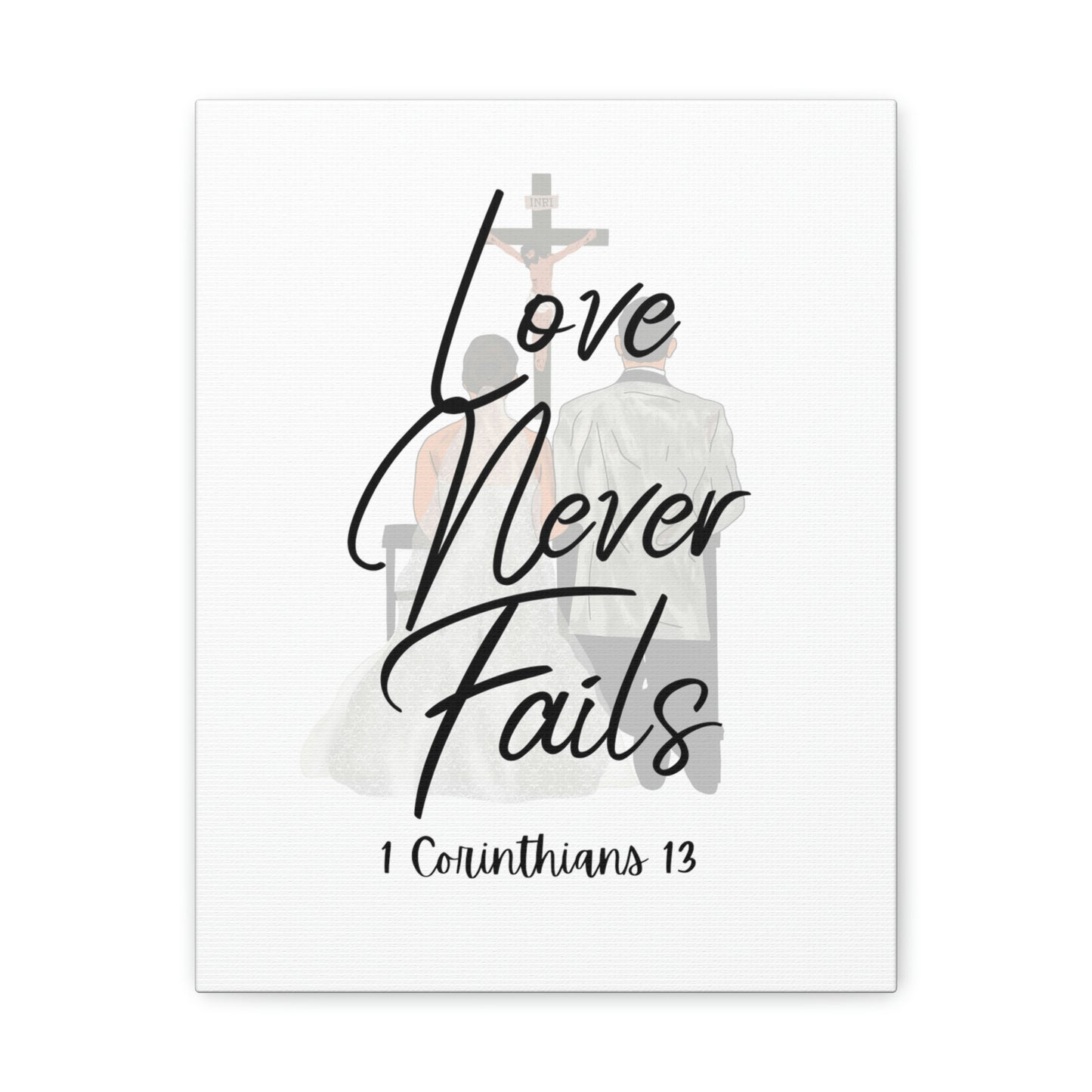 Love never fails wedding wall art