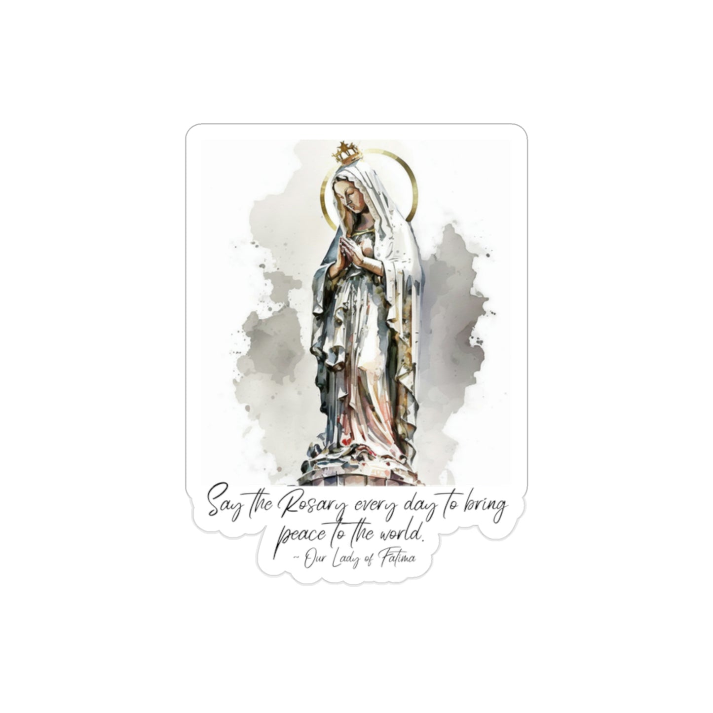 Our Lady of Fatima watercolor sticker