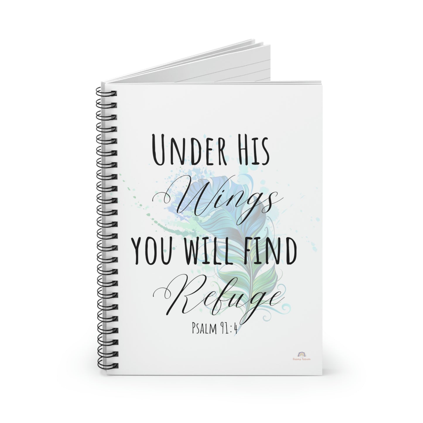 Under His wings you will find refuge, spiral notebook