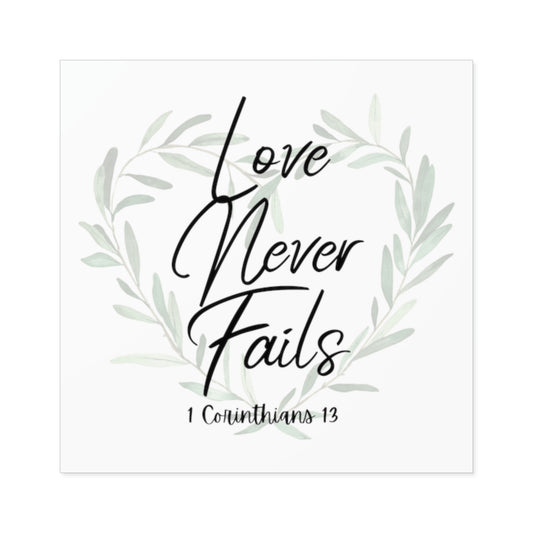 Love Never Fails, Sticker