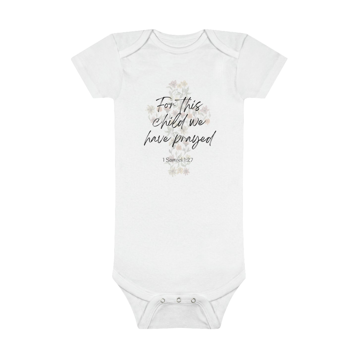 For this child we have prayed, Onesie® Organic Baby Bodysuit