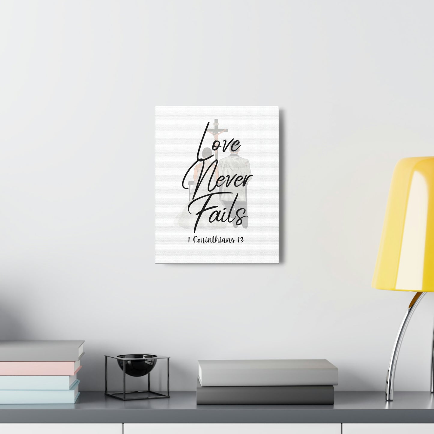 Love never fails wedding wall art