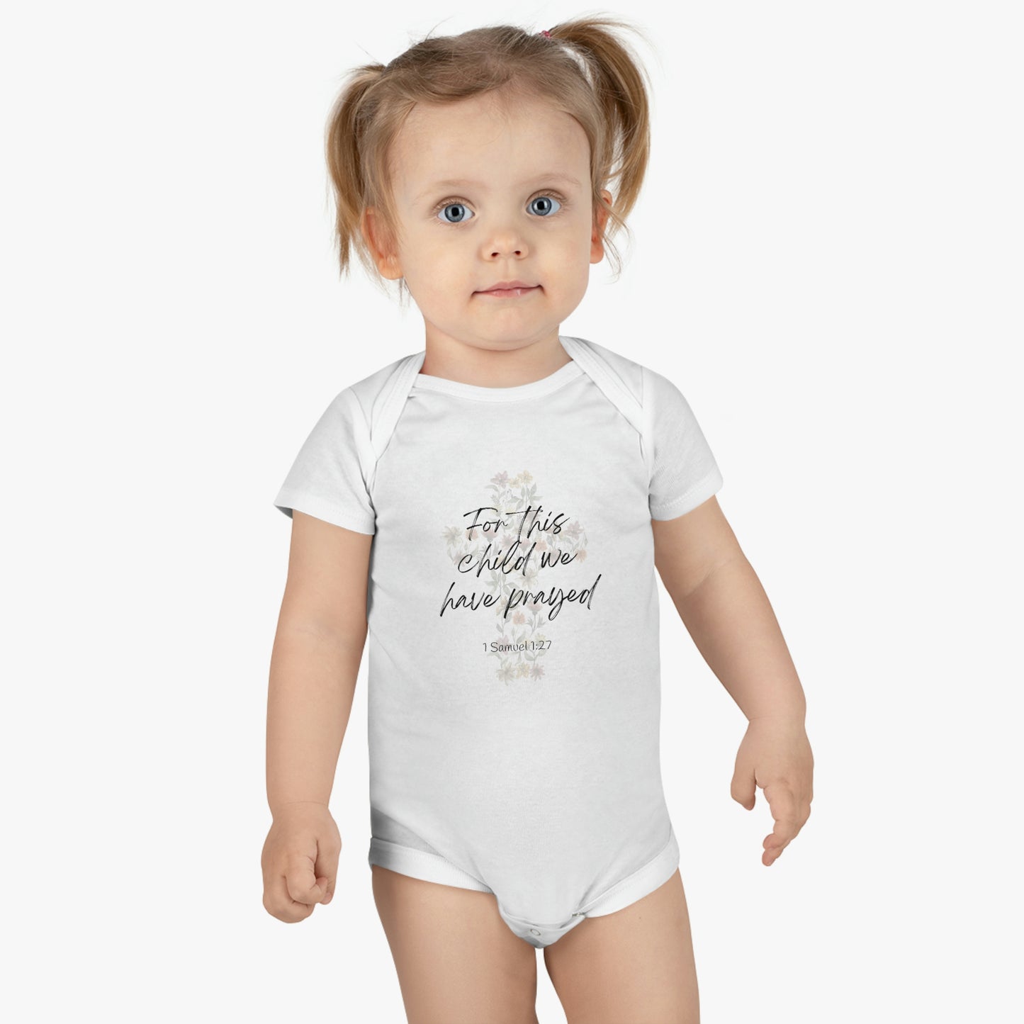 For this child we have prayed, Onesie® Organic Baby Bodysuit