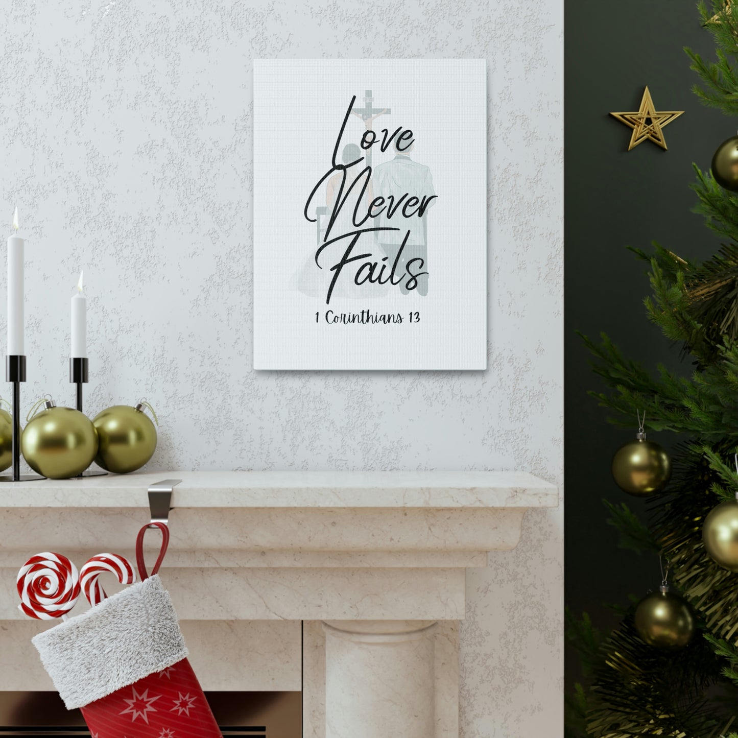 Love never fails wedding wall art