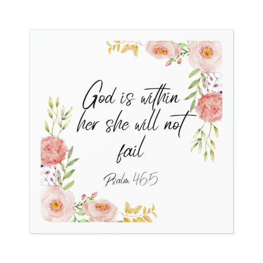 God is within her she will not fail, Religious gift, religious, religious stickers for adults religious gift for her