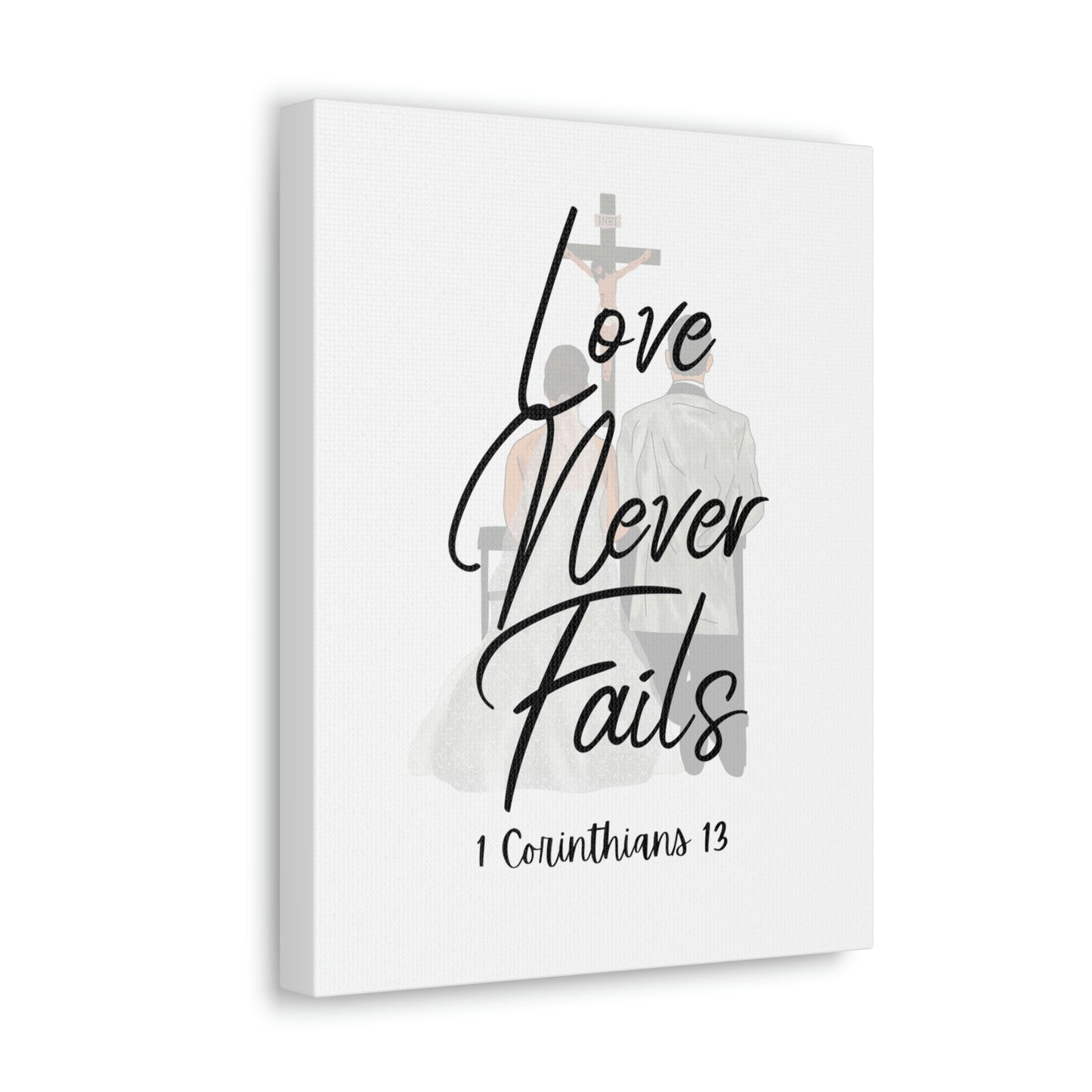 Love never fails wedding wall art