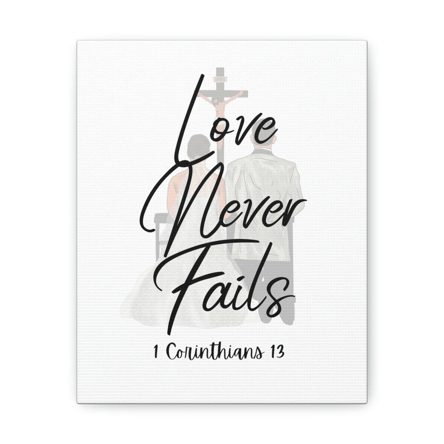 Love never fails wedding wall art