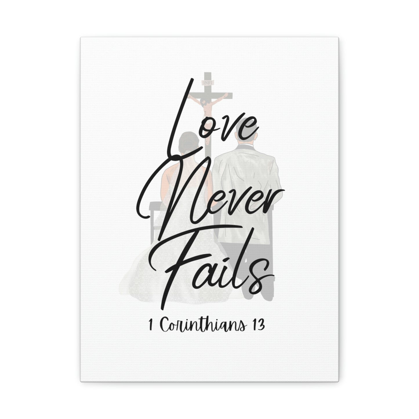 Love never fails wedding wall art