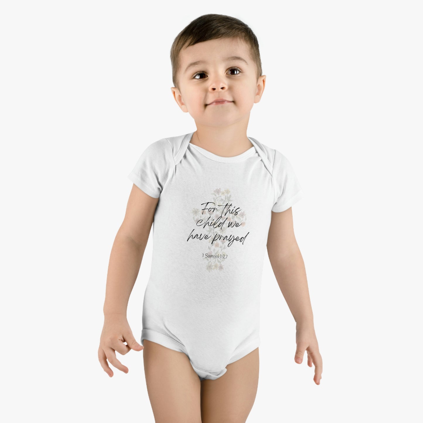 For this child we have prayed, Onesie® Organic Baby Bodysuit