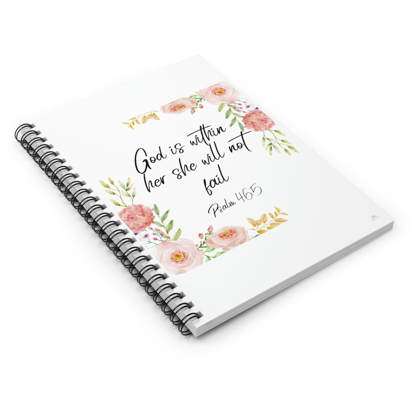 God is within her she will not fail -Spiral Notebook - Ruled Line