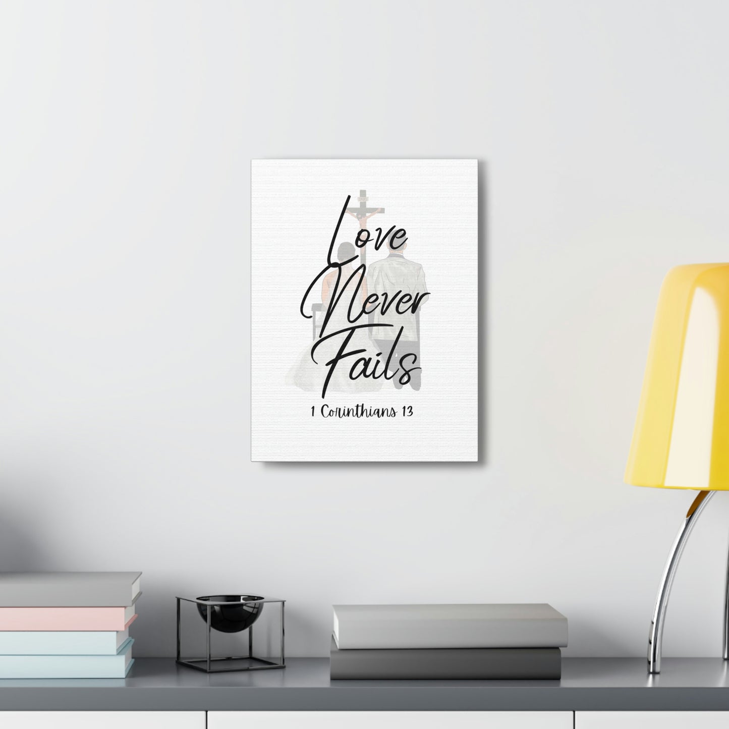 Love never fails wedding wall art